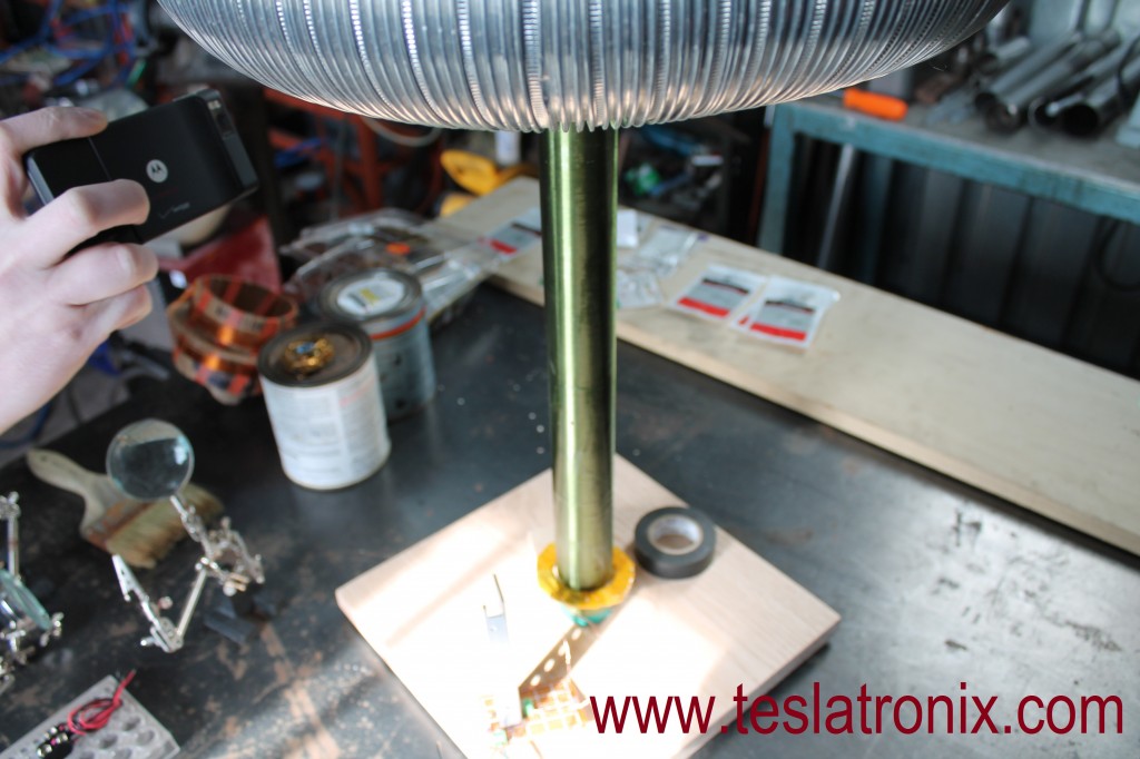 Looking down onto the Tesla Coil